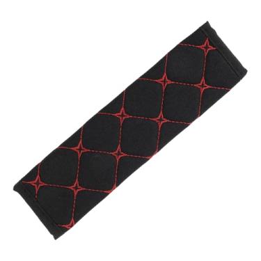 Imagem de Hihaha Capas de cinto de segurança respiráveis/mochila almofada de ombro multifuncional capa de cinto de segurança para caminhão carro SUV/tecido respirável confortável 23 cm / 1 peça vermelho preto