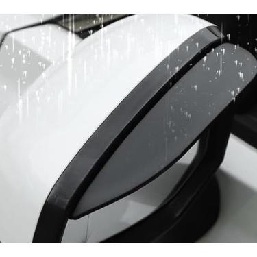 Imagem de 2 peças de protetor de viseira de chuva com espelho retrovisor preto, protetor solar à prova d'água, universal para SUV Truck RV