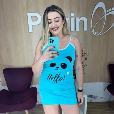 Imagem de Camisola Feminina de Alças Estampada 100% Algodão - PAVIN COMERCIO E C
