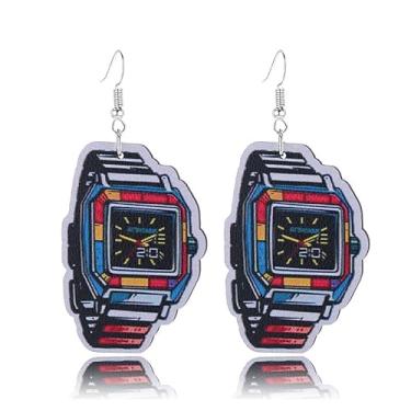 Imagem de Brincos de neon retrô anos 60, 70, 80, para mulheres, engraçados, criativos, sapatos de patinação, brinco de bola de discoteca, brincos de acrílico rosa choque, brincos retrôs, acessórios de fantasia