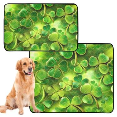 Imagem de Almofada vibrante de St Patrick Leave Green Pets para xixi para gatos, tapete lavável à prova d'água, antiderrapante, absorvente para treinamento de filhotes, pequeno x pacote com 3