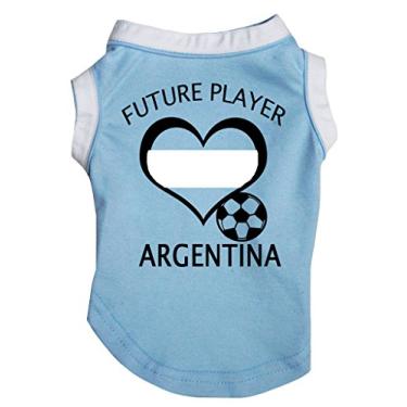 Imagem de Petitebella Camiseta para cachorro de futebol Future Player Argentina (azul, pequena)