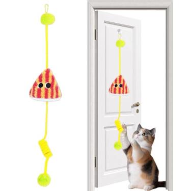Imagem de Brinquedo para gatos de porta | Jogo de provocação interativo | com bola e brinquedos estimulantes interativos para gatos, corda elástica elástica, para estimulação mental, exercícios, filhotes