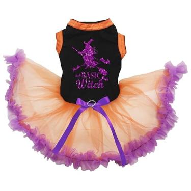 Imagem de Petitebella Vestido básico de cachorrinho de bruxa (preto/laranja roxo, pequeno)
