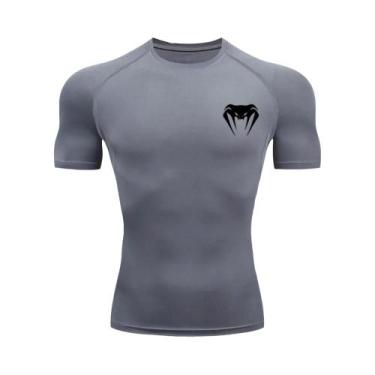 Imagem de Camiseta De Compressão Masculina De Secagem Rápida, Manga Curta, Para 