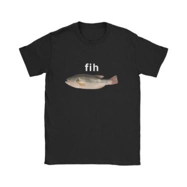 Imagem de Camiseta Masculina Engraçada Com Meme De Peixe, Casual De Verão, Haraj