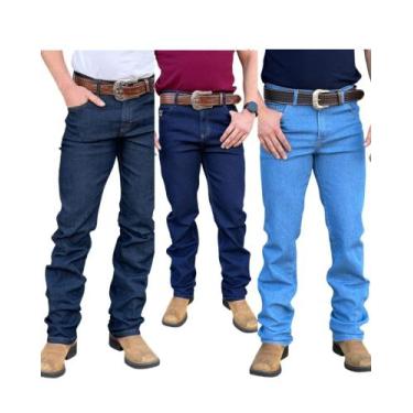 Imagem de Kit 3 Calças Jeans Masculina para Rodeio Estilo Country Premium com El