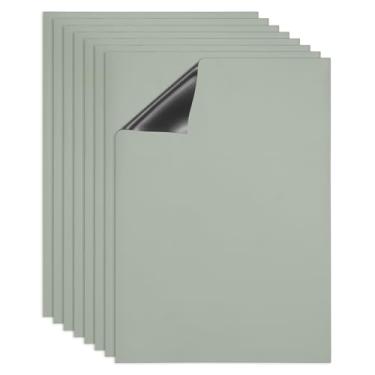 Imagem de PATIKIL Quadro apagável a seco, pacote com 8 ímãs A4, quadro branco, calendário de geladeira, quadro magnético, material de escritório para casa, cozinha, geladeira, mesa, parede, cinza