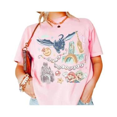 Imagem de Camiseta Feminina De Verão Retrô Disney De Algodão Solta E Respirável 