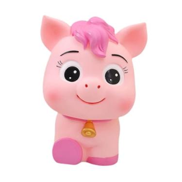 Imagem de Fenteer Cofrinho em forma de cavalo, cofrinho para guardar dinheiro, arte e artesanato para decoração de mesa ou estante, Rosa