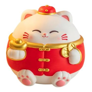 Imagem de Generic Estátua de Gato da Sorte, Estatueta Decorativa, Cofrinho, Ornamento de Mesa, Escultura de Animal para Quarto, Festival da Primavera, Armário ou, Lingote Pequeno