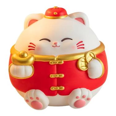 Imagem de Generic Cofrinho de Gato da Sorte, Colecionável, Desenho Animado, Artesanato, Ornamento, Estatueta Decorativa para Prateleira ou Lareira, Lingote Pequeno