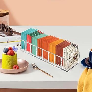 Imagem de Organizador de saquinhos de chá, suporte de saquinho de chá de acrílico, caixa de armazenamento pequena transparente para gaveta, despensa, cozinha, armário, bancada, 1 pacote