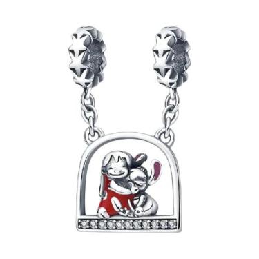 Imagem de Pulseira De Charms Disney Lilo Stitch Em Prata 925 Para Mulheres, Comp