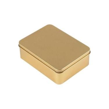Imagem de Lata Retangular - Dourado -  C/ Tampa - 12x09x3,5cm - 06 UN - Artlille