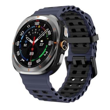 Imagem de EKSIL Pulseira marinha para Samsung Galaxy Watch Ultra, 47 mm, acessórios esportivos, pulseira correa de silicone para Galaxy Watch7 ultra 47 mm, Watch Ultra, Ágata