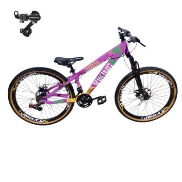 Imagem de Bicicleta 26 VikingX T25 24v Aluminio Cambio Traseiro Shimano Pneu Slick Fino Fx Amarela1.50-Unissex
