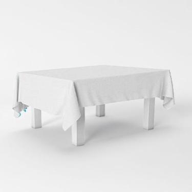 Imagem de Toalha de Mesa Branca retangular plástica Festa 137X 274cm - SILVER PL