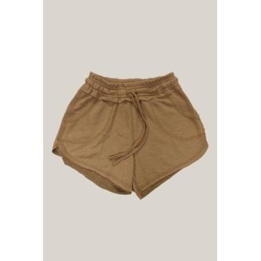 Imagem de Shorts Moletom Feminino WSS Brasil Basic, P, Marrom
