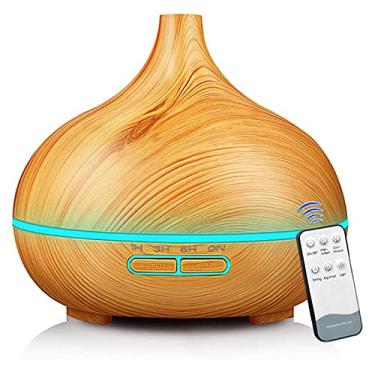 Imagem de Difusor de Óleo Essencial 550mL Umidificador Neblina Fria com Controle Remoto Desligamento Automático Timer Luz Noturna Silencioso para Casa Escritóri