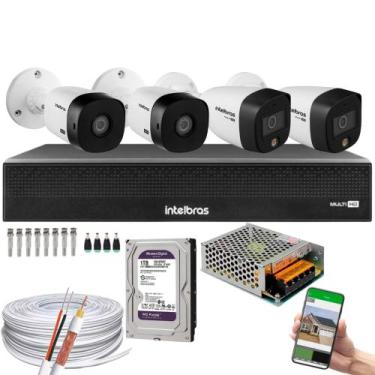 Imagem de Kit 4 Câmeras Intelbras 2 cam Full Color 2 cam 1220b Full Hd Dvr Mhdx 