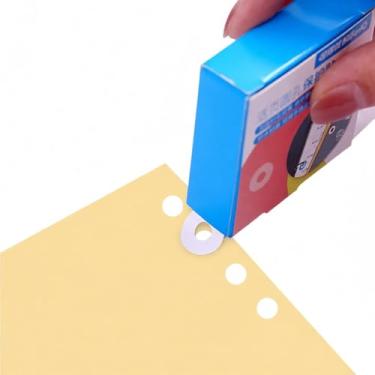 Imagem de Etiquetas de Reforço Buracos para Papel Folha Solta Adesivos Redondos Protetor Furador Autoadesivo Materiais Escritório Escola e Casa 250