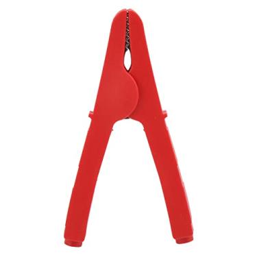 Imagem de Clipe isolado J60053 Multiuso 125 mm Todo o cobre com isolamento de segurança Fonte de alimentação Fio de teste Clipe jacaré para bateria automotiva e teste elétrico Material de (Vermelha)