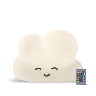 Imagem de Luminária Nuvem Infantil LED RGB com Controle Remoto, Abajur Decorativo em Formato de Nuvem, Luz Noturna Multicolorida para Quarto de Bebê e Criança