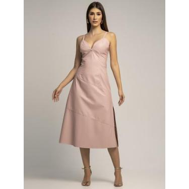 Imagem de Vestido Malakós Couro Legítimo - PV2939, Rosa bebê, M