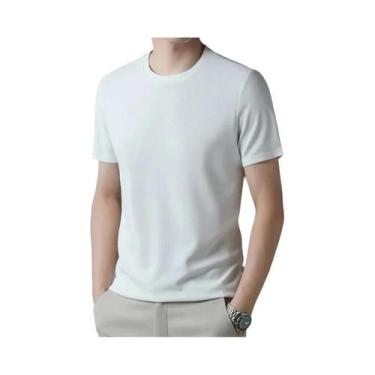 Imagem de 2024 novo waffle masculino em torno do pescoço manga curta camiseta ve