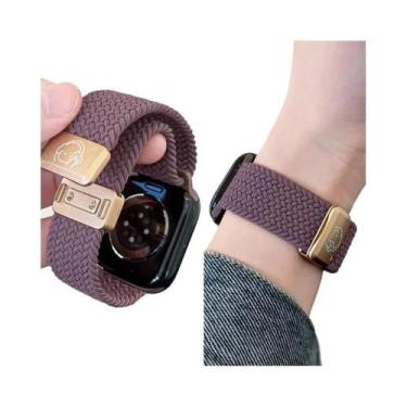 Imagem de Pulseira De Nylon Trançada Com Fecho Magnético Para Apple Watch iWatch