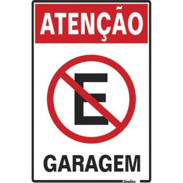 Imagem de Placa Sinalizacao Poliestireno 20X30 ''Atencao Garagem'' 250Az - SINAL