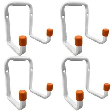Imagem de Kit 4 Ganchos Suportes De Aço Multiuso Para Parede para Bike Escada Ma