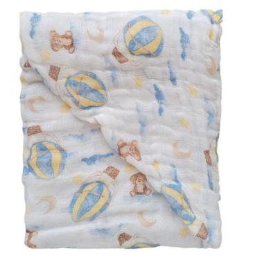 Imagem de Toalha Fralda Babê Soft com Capuz Banho Criança Menino Menina Algodão 