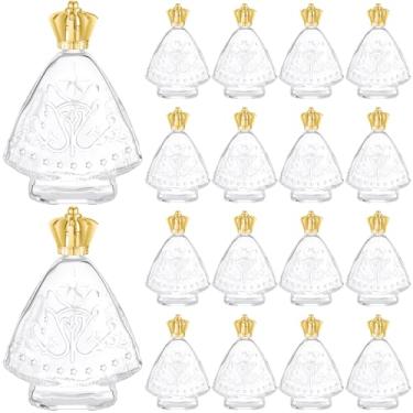 Imagem de Vesici 16 garrafas de água benta garrafas de água benta de vidro vazio em relevo de 59 ml, presentes de comunhão da igreja cristã católica para lembrancinhas de batismo de casamento em casa