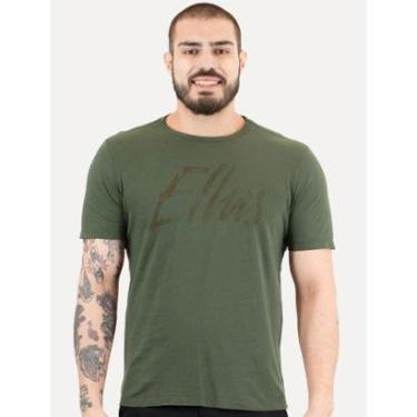 Imagem de Camiseta Ellus Masculina Maxi Logo Classic Brush Verde Floresta-Masculino