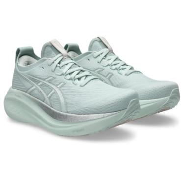 Imagem de ASICS Tênis de corrida feminino Gel-Nimbus 27, Branco aqua puro, 37