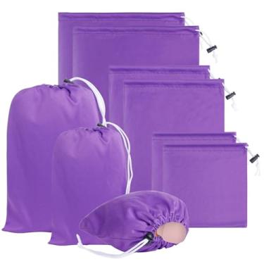 Imagem de Bolsas de armazenamento de brinquedos para adultos, 6 peças, bolsa de cetim com cordão, bolsas de brinquedo de microfibra, bolsas de presente para organizador de brinquedos de jogos, bolsa de viagem