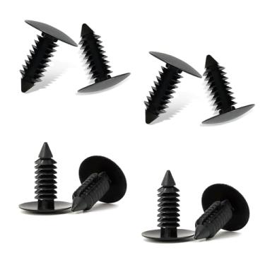 Imagem de Icyfond 8 peças de plugues para placa de licença, plugue de para-choque de nylon, orifício frontal para placa de veículo, clipe de retentor de pino de pressão do forro do para-choque, clipe de rebite