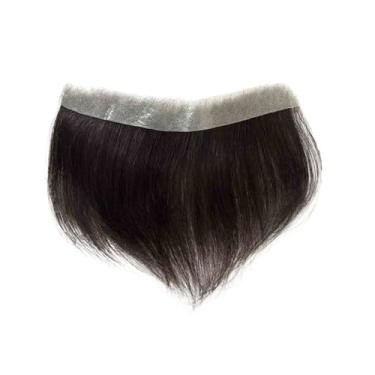 Imagem de Aplique de testa Peruca de cabelo humano pele fina PU base testa peruca remendo prótese capilar masculina(Dark Brown#2)