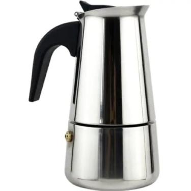 Imagem de Cafeteira Italiana em Aço Inox, 300ml, Capacidade para 6 Xícaras, Sistema de Extração por Pressão, 18,5cm de Altura