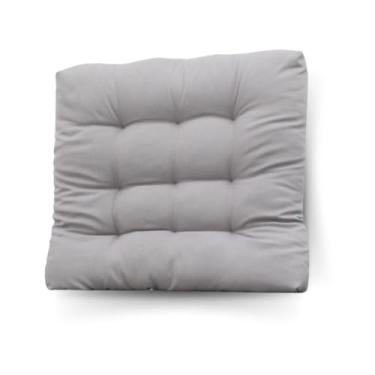 Imagem de Almofada Futon para Assento 50x50cm com Corda Tecido Oxford Macia e Confortável para Cadeira Banco e Pallet(Cinza Claro)
