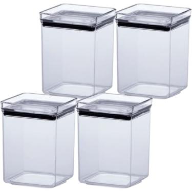 Imagem de Kit 4 Pote Hermetico 1 Litro Acrilico BPA Free Porta Alimentos Paramount Kits na Web