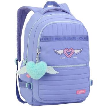 Imagem de Mochila de Costas Juvenil Feminina Material Escolar Resistente Design 