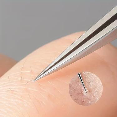 Imagem de Pinças pontiagudas para pelos faciais femininos feitas de aço inoxidável profissional, ideal para remover sobrancelhas, pelos do queixo e pelos encravados, também uma ferramenta pessoal para extensões