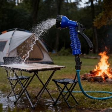 Imagem de Pulverizador de bocal de mangueira de jardim ajustável de alta pressão multi-padrão pistola de água aderência confortável para lavagem de carro, jardinagem, cuidados com o gramado, azul