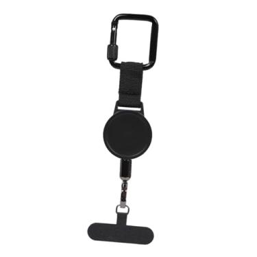 Imagem de Generic Chaveiro retrátil para celular com cordão de e mosquetão para uso em lojas e atividades ao ar livre.