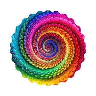 Imagem de Catavento De Metal Arco-Íris 3D, Moinho De Vento, Decoração De Jardim,