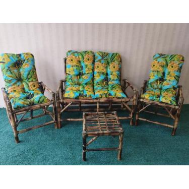 Imagem de cadeiras de bambu conjunto completo móveis sofá poltronas - A Varanda 