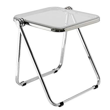 Imagem de Mesa dobrável de acrílico – mesa de centro portátil para sala de estar – mesa pequena para apartamento – mesa lateral moderna e dobrável – mesa de canto de terraço, 40 cm C x 35 cm L x 43 cm A
